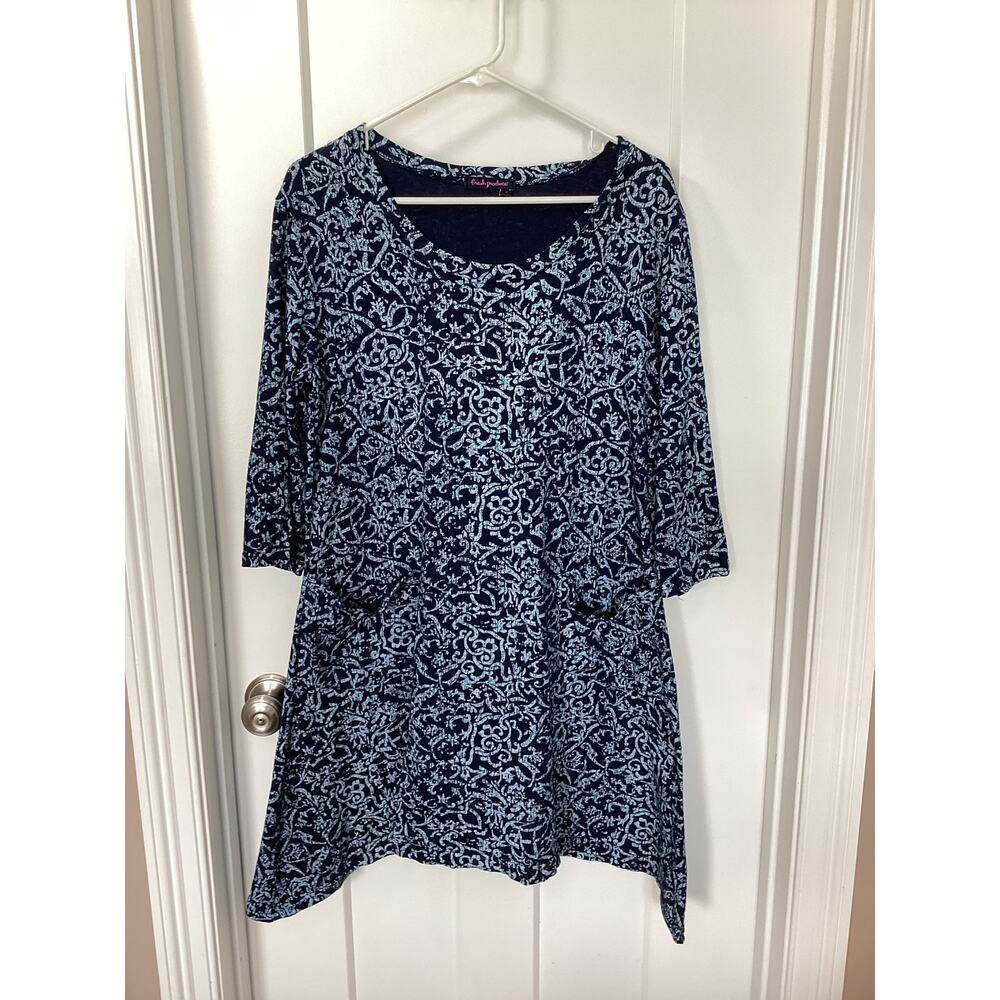 Fresh Produce Navy Blue Boca Dress Womens Size Medium